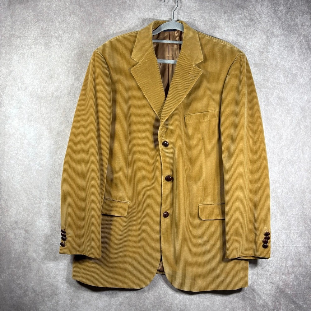 Brooks Brothers Loro Piana Blazer Mens 44L Long Corduroy Tan Sport Coat Jacket